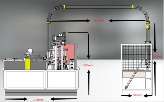 2350mm*960mm*1700mm Машина для изготовления бумажных чашек Одноразовые бумажные чашки для кофе Производство машины Производственная линия Заменяемая форма